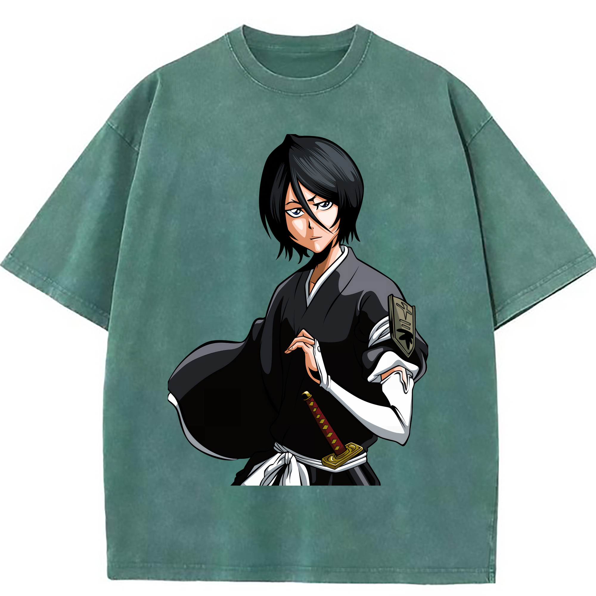 （画像用） ブリーチ 朽木ルキア BLEACH Kuchiki Rukia 綿100% ヴィンテージ風 半袖Tシャツ（フロントプリント）